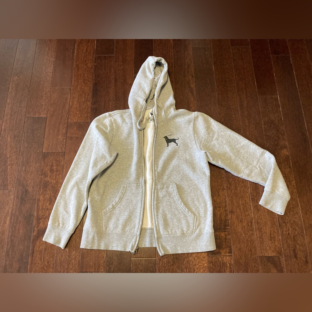 Gray Zip-Up Hoodie the black dog legacy collection small